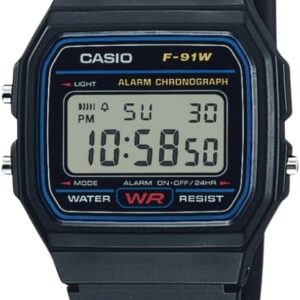 Casio F91W Series | Digital Watch | Water Resistant | LED Light | 1/100 SEC Stopwatch