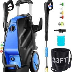 Pressure Cleaner with 33FT Hose, Foam Cannon,5 Quick Connect Nozzles