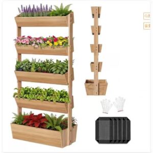 Vertical Wooden Raised Garden Bed
