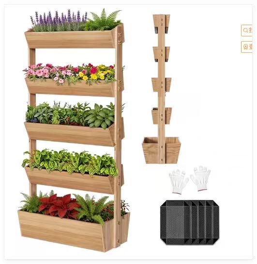 Vertical Wooden Raised Garden Bed 1 Vertical Wooden Raised Garden Bed
